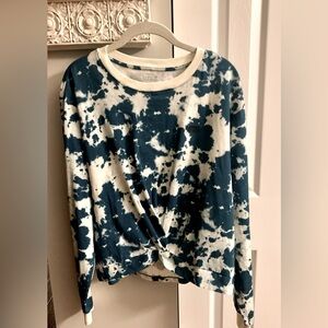 Vans Blue Tie Front Top NWOT Size L